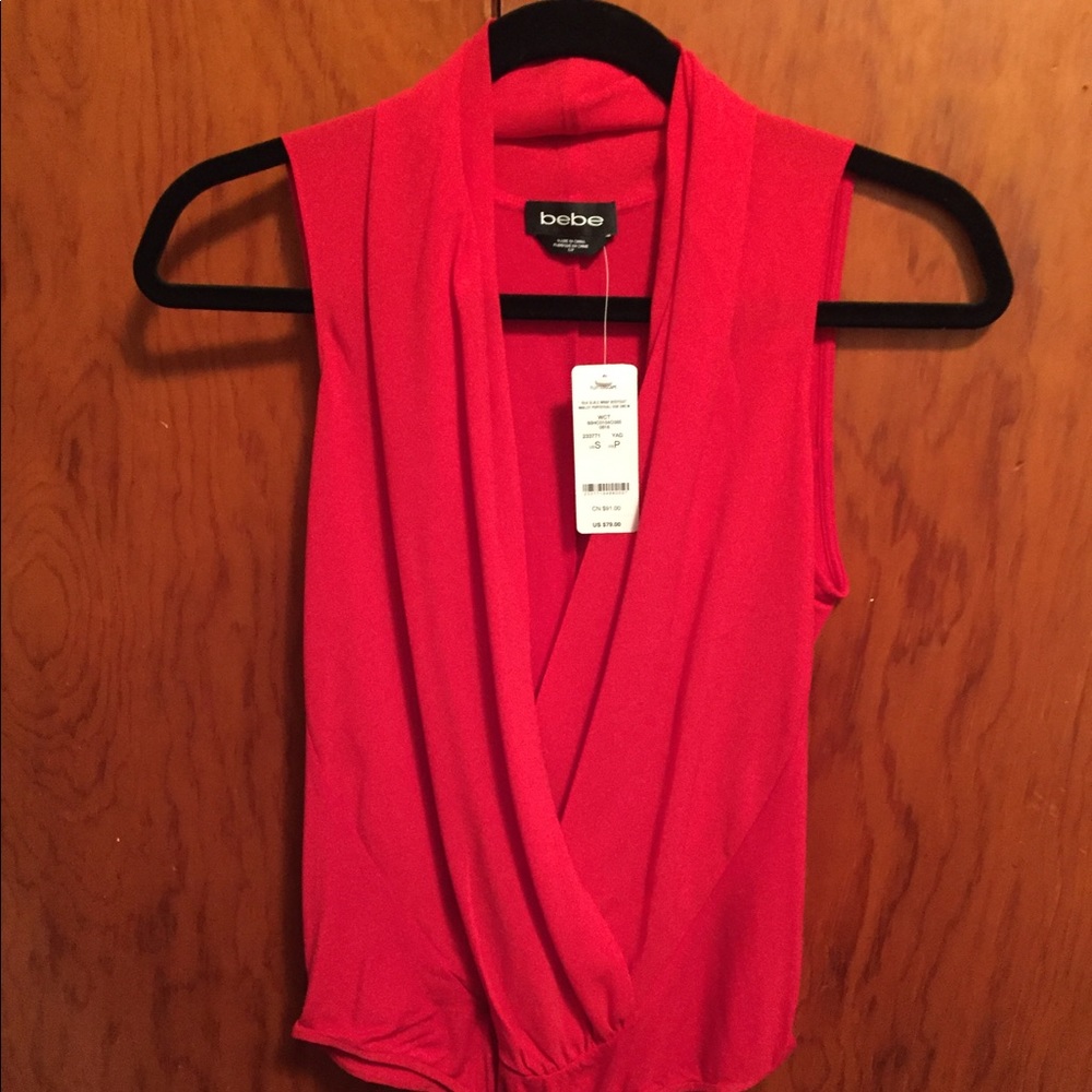 Bebe silk sleeveless bodysuit
